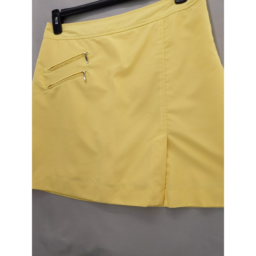 Izod Skort Women 8 Yellow XFG Cool FX Golf Tennis Active Athletic Zipper Pockets - Picture 3 of 10